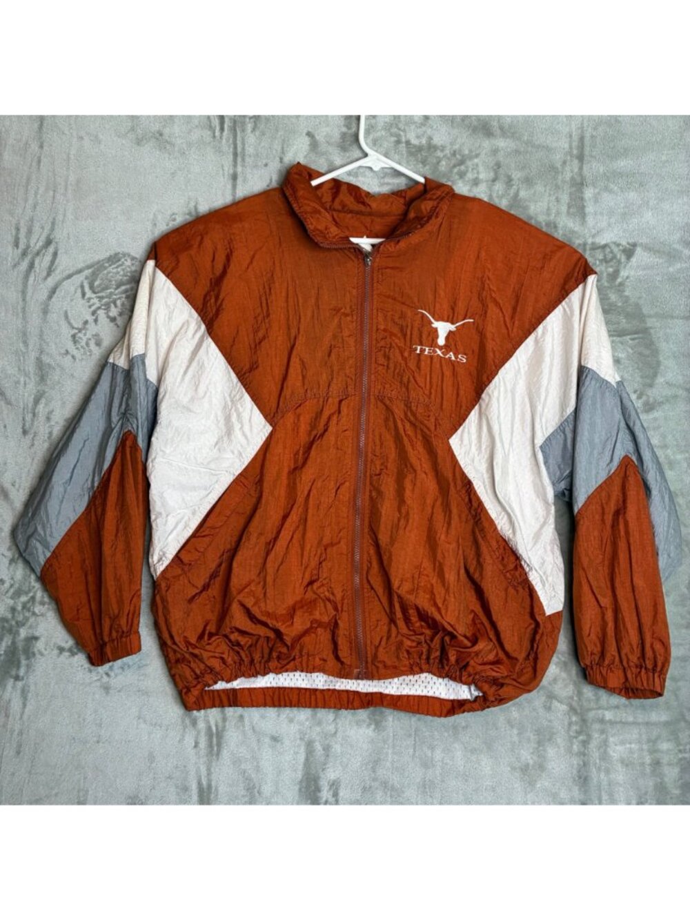 Texas Longhorns Vintage Nylon Tracksuit Jacket & Pants L Orange Gray White - Picture 2 of 12